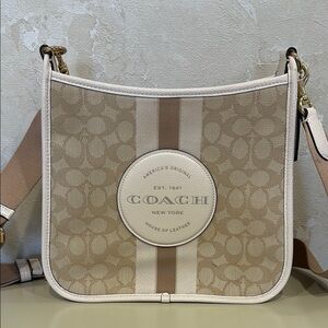 Coach Dempsey File Bag In Signature Jacquard With Stripe And Coach Patch